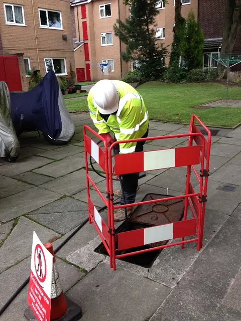 Man working, Drain Cleaning in Worsley, Manchester